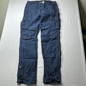 True Religion Women Cargo Pants Blue Drawstring Ankle Pockets Size 25